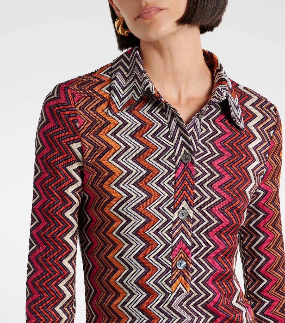 Missoni - فستان قميص بنقشة متعرجة