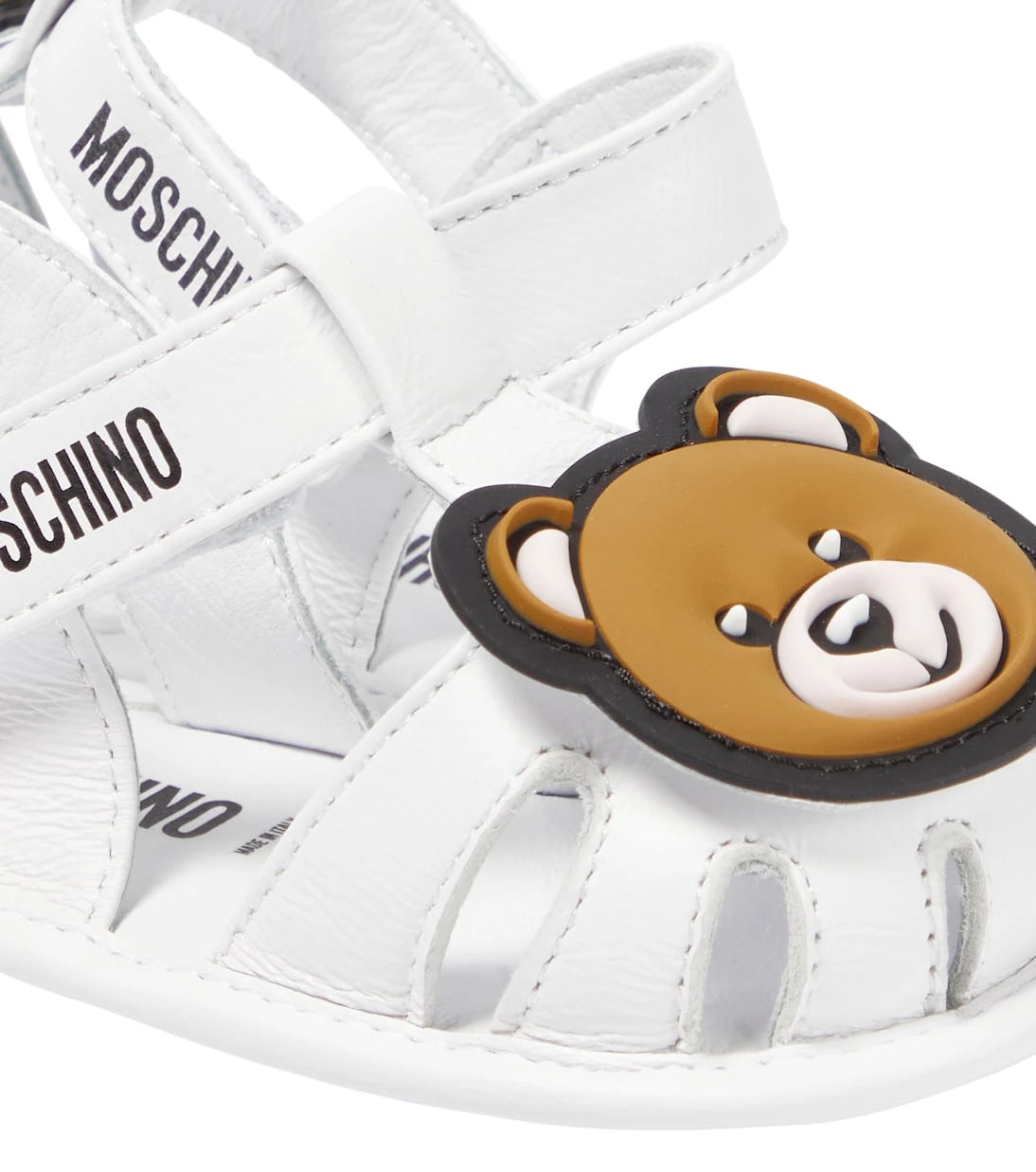 Moschino Kids - صندل جلد تيدي بير للرضع