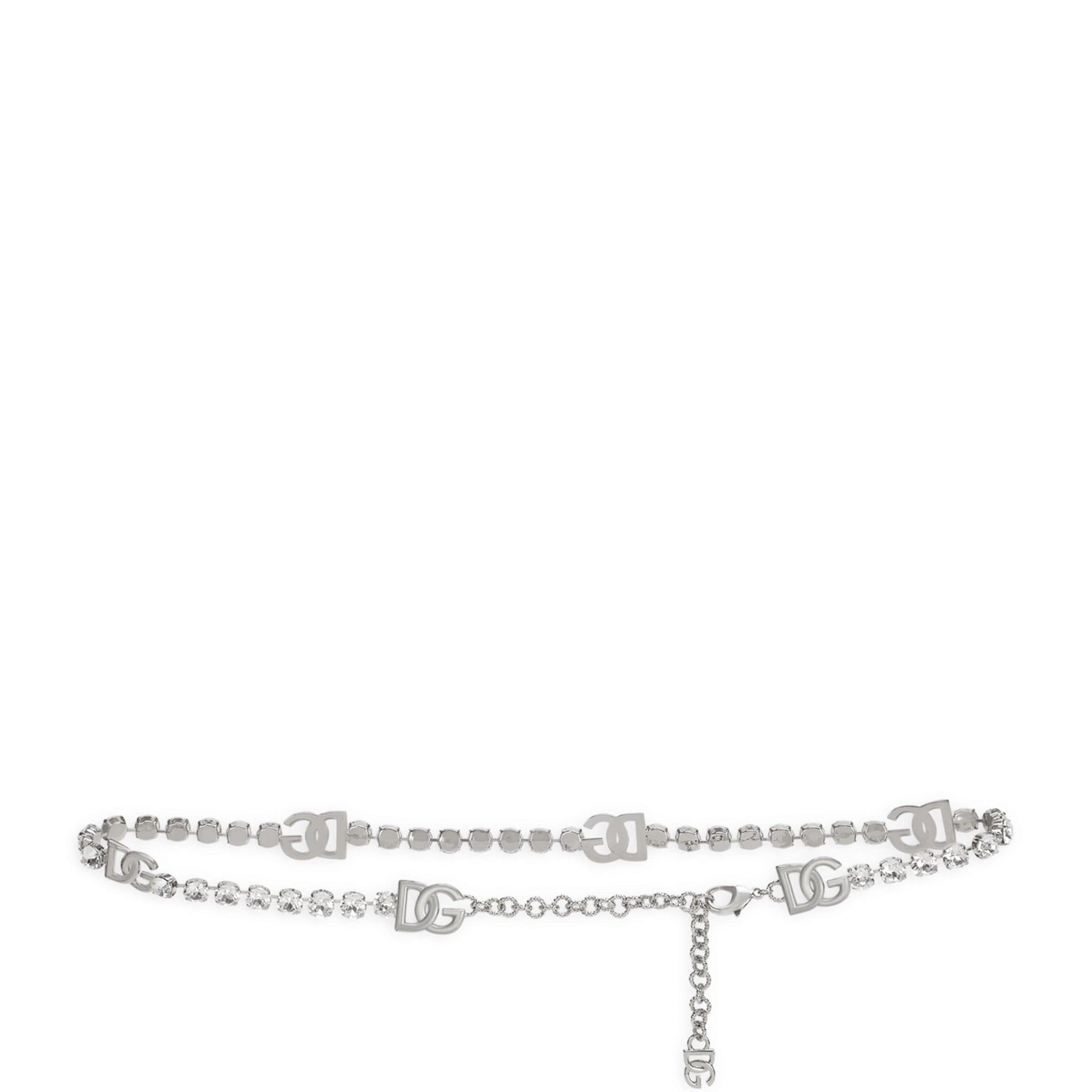 Dolce & Gabbana Multi Crystal-Embellished DG Logo Belt