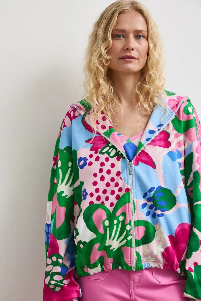 Medicine kadın pamuklu kapüşonlu fermuarlı sweatshirt