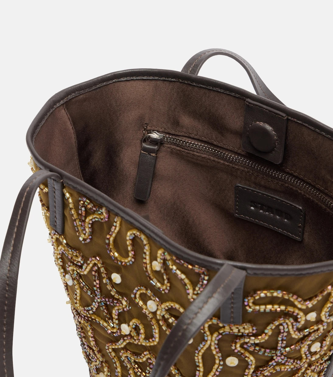 Staud - Caro embellished canvas tote bag