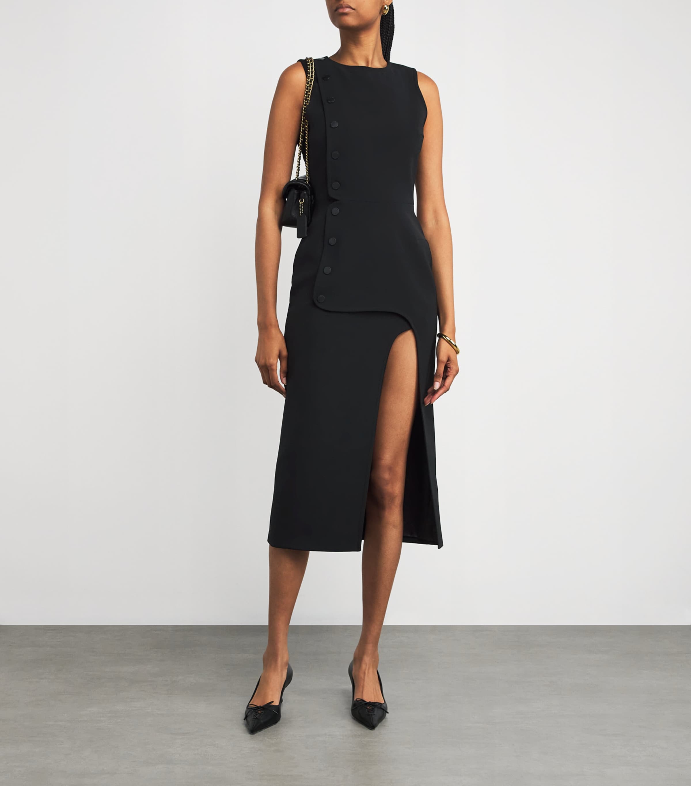 Claudie Pierlot Black Embellished Midi Dress