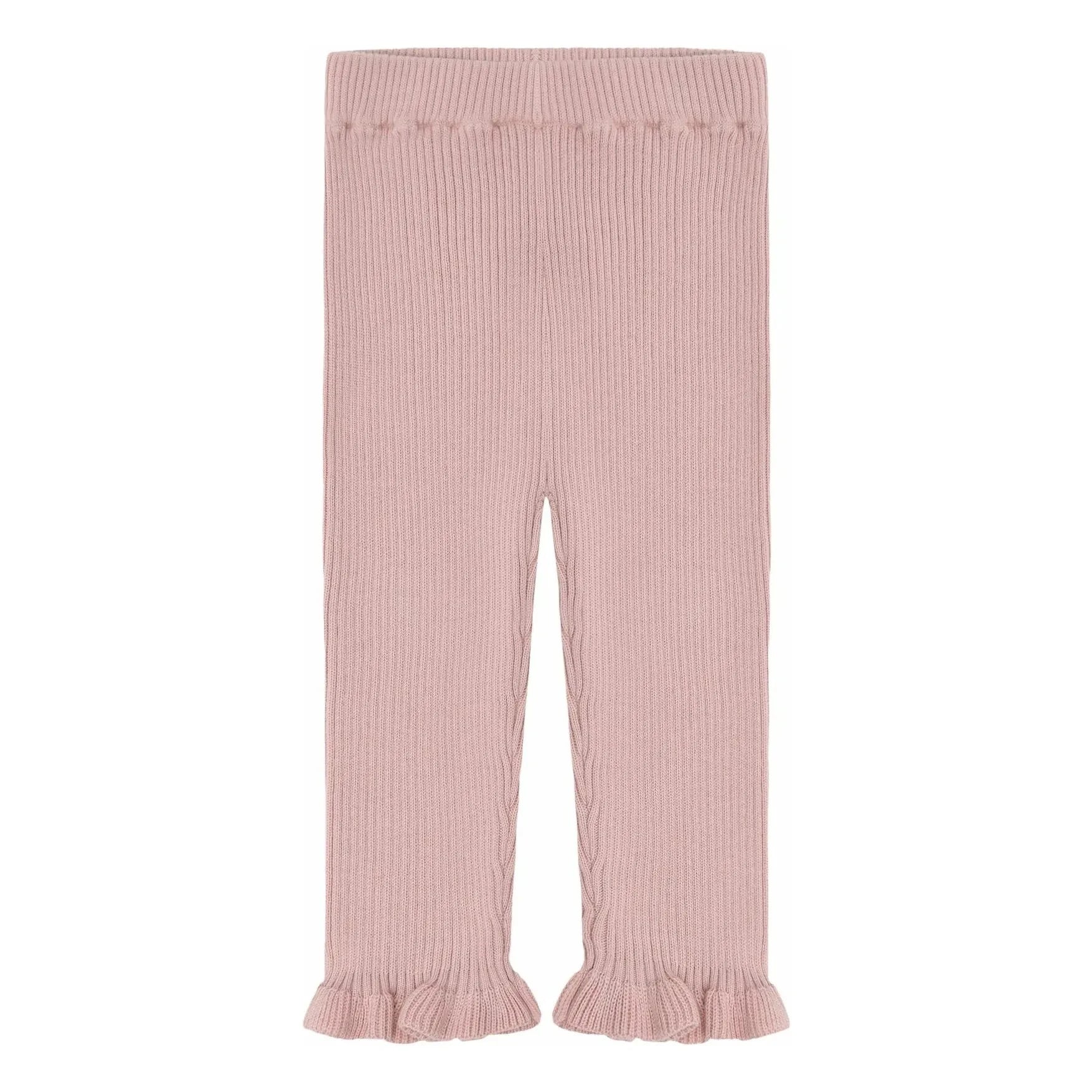 FUB - Extra Fine Knit Organic Cotton Ruffle Legging | Pale Pink