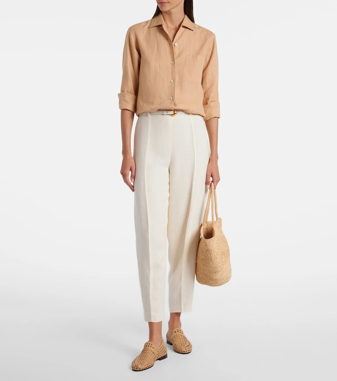Loro Piana - Bob linen crêpe tapered pants