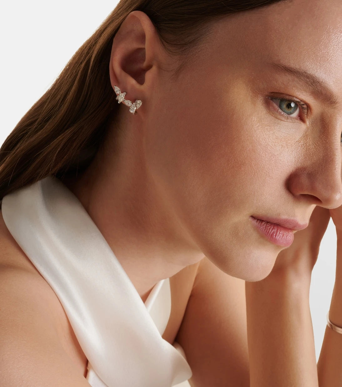 Repossi - Serti Sur Vide 18kt white gold single ear cuff with diamonds