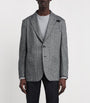Grey Wool Single-Breasted Blazer
