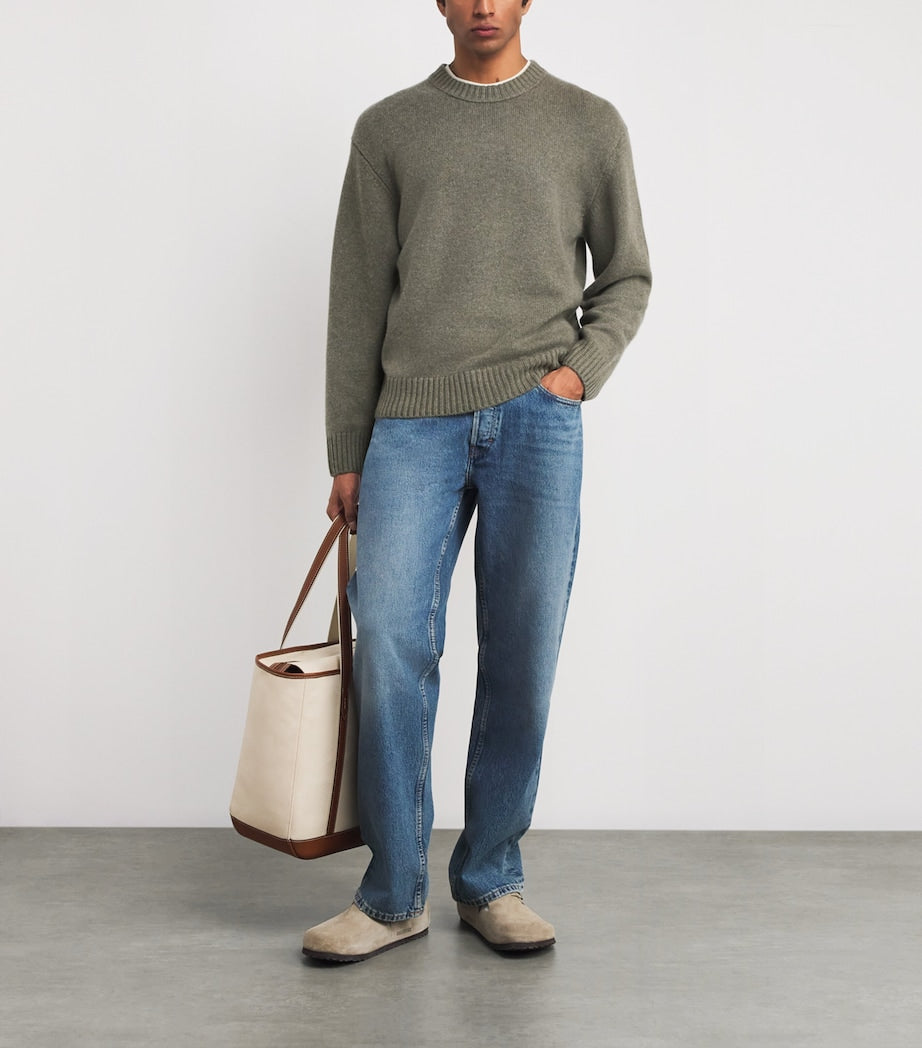 Green Cashmere Crew-Neck Sweater