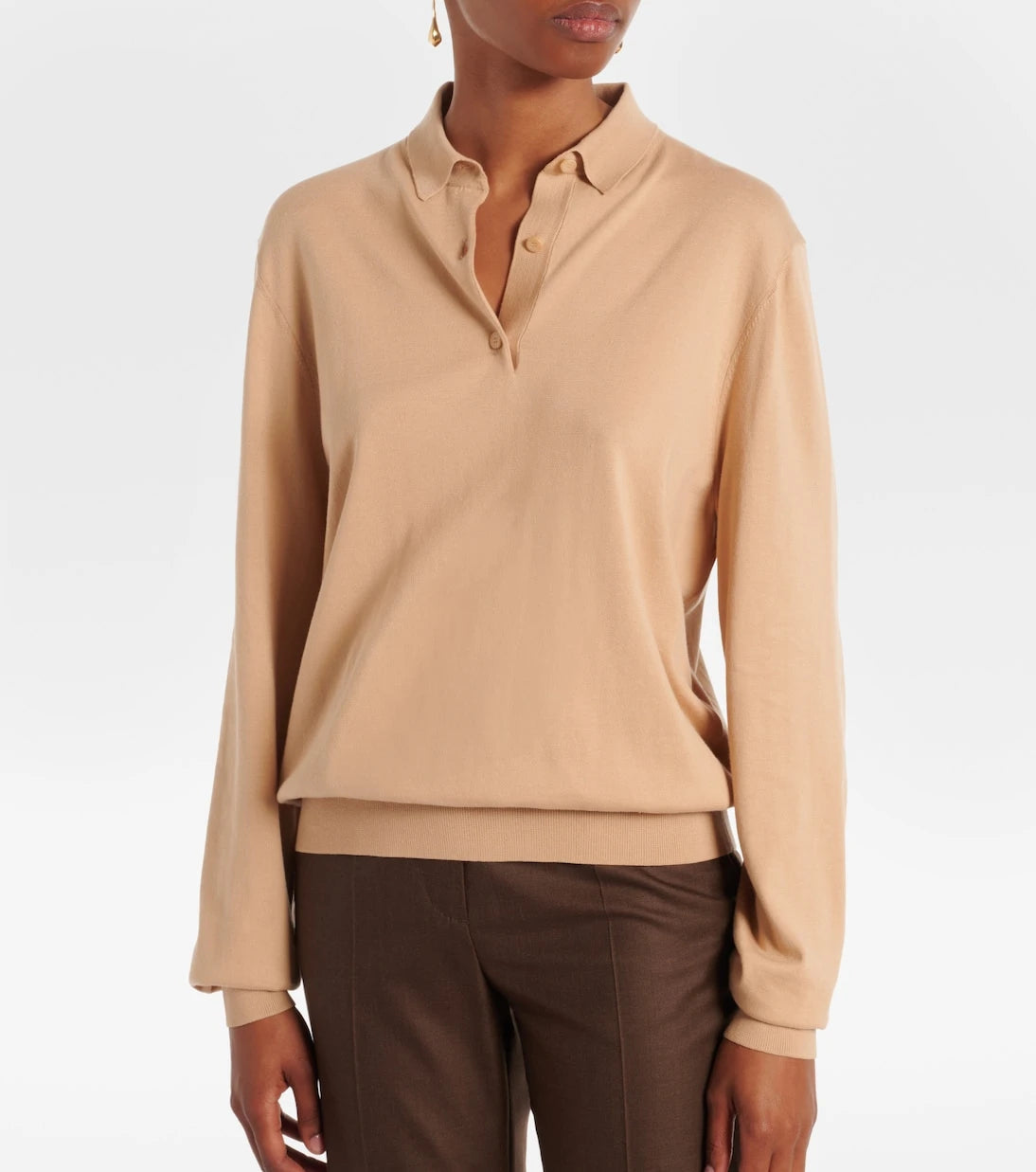 Loro Piana - سترة بولو من قطن آيس ويش