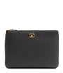 Valentino Garavani Black Medium Leather VLogo Signature Pouch