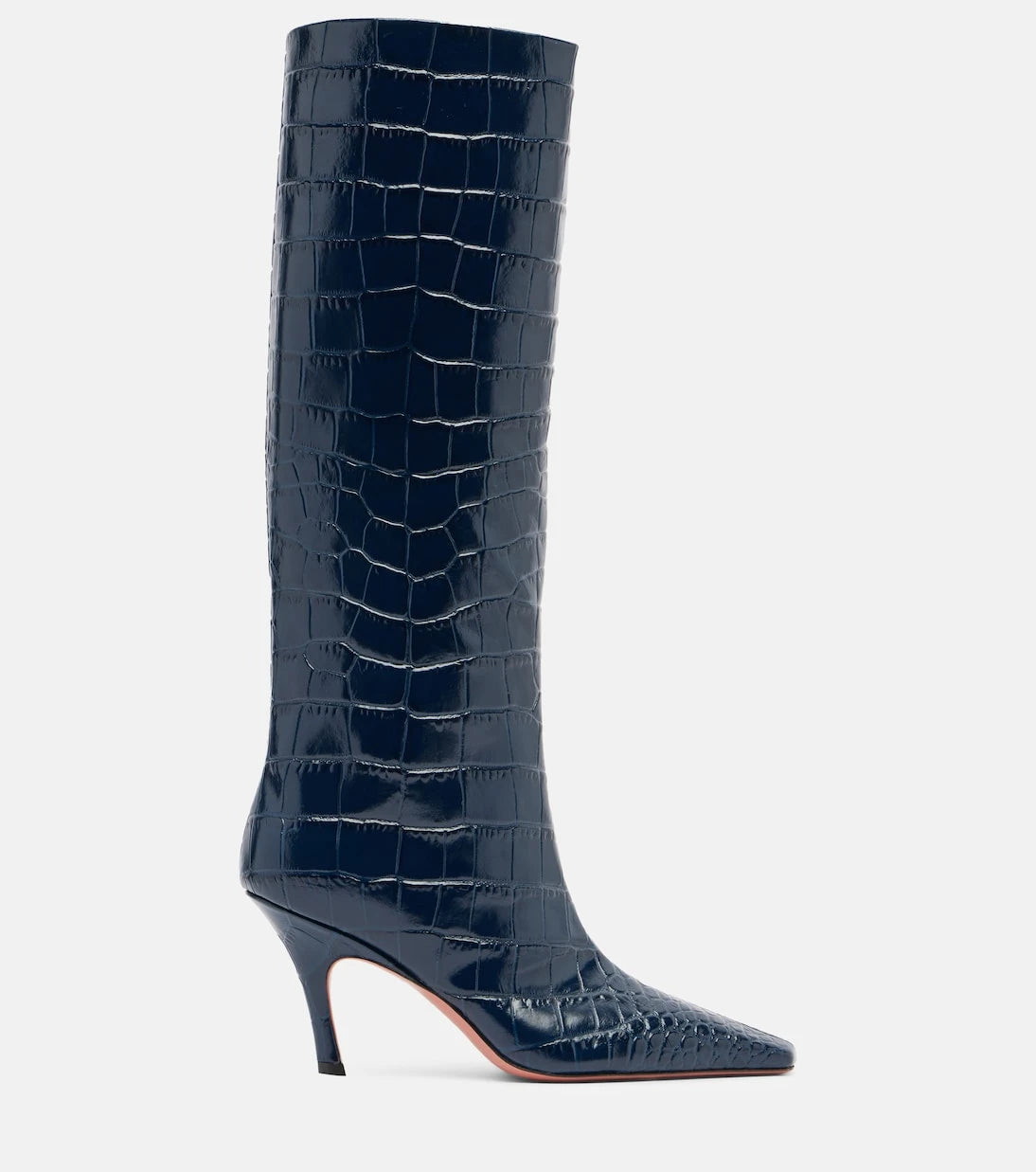 Amina Muaddi - Mona croc-effect leather knee-high boots