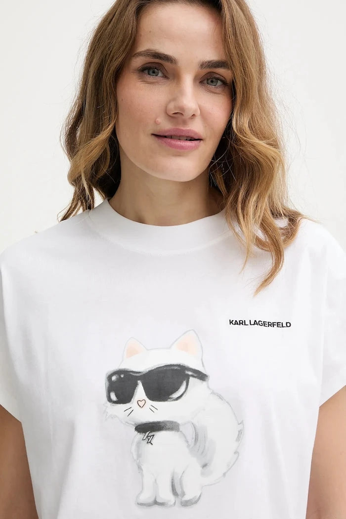 Karl Lagerfeld тениска дамска от памук IKON AQUARELLE