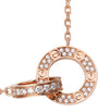Rose Gold and Diamond Interlocking LOVE Necklace