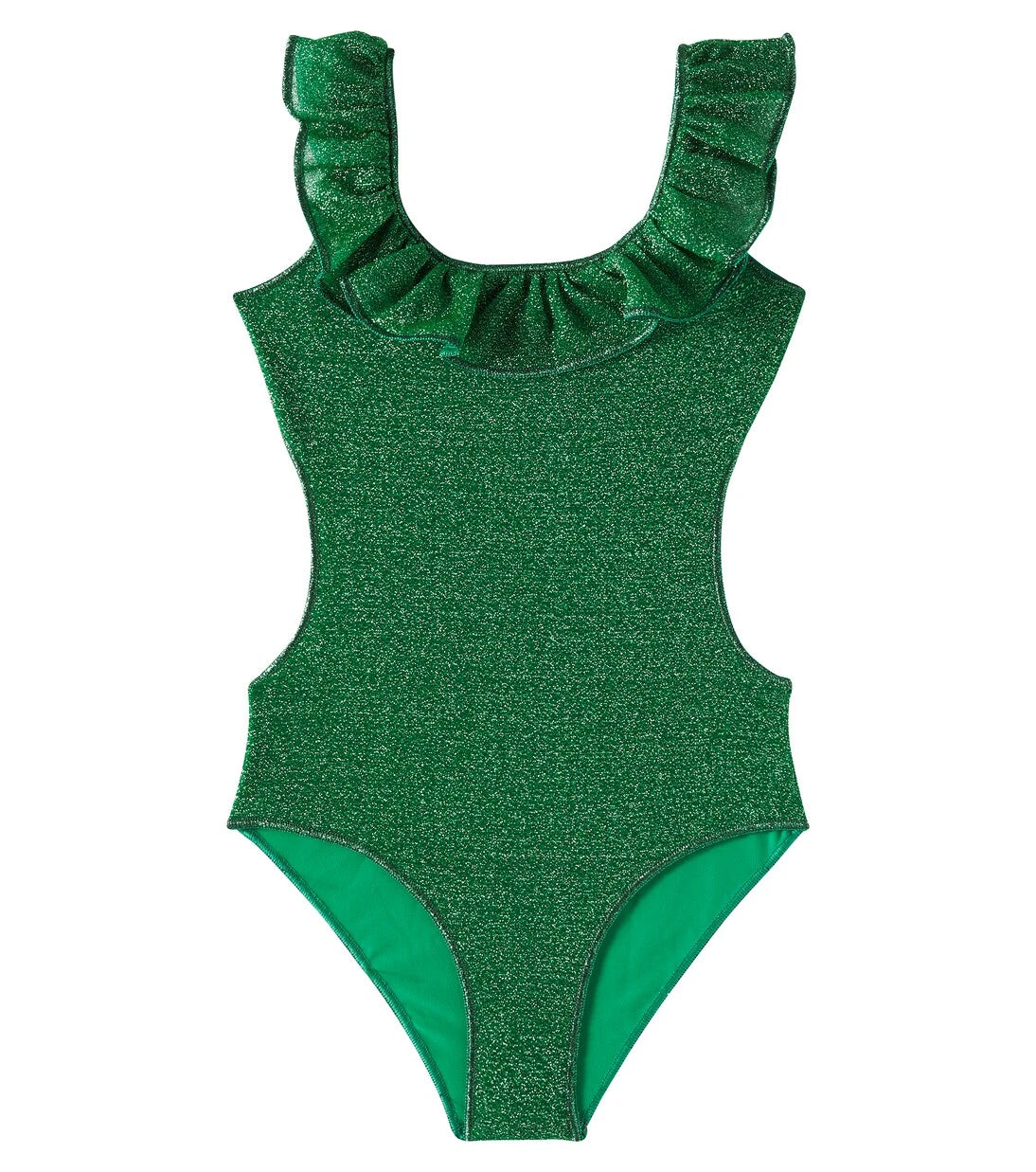 Oséree Kids - Lumière ruffled lamé swimsuit