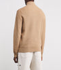 Polo Ralph Lauren Beige Cotton Quarter-Zip Sweater