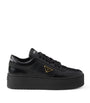 Prada Black Leather Downtown Bold Sneakers 50