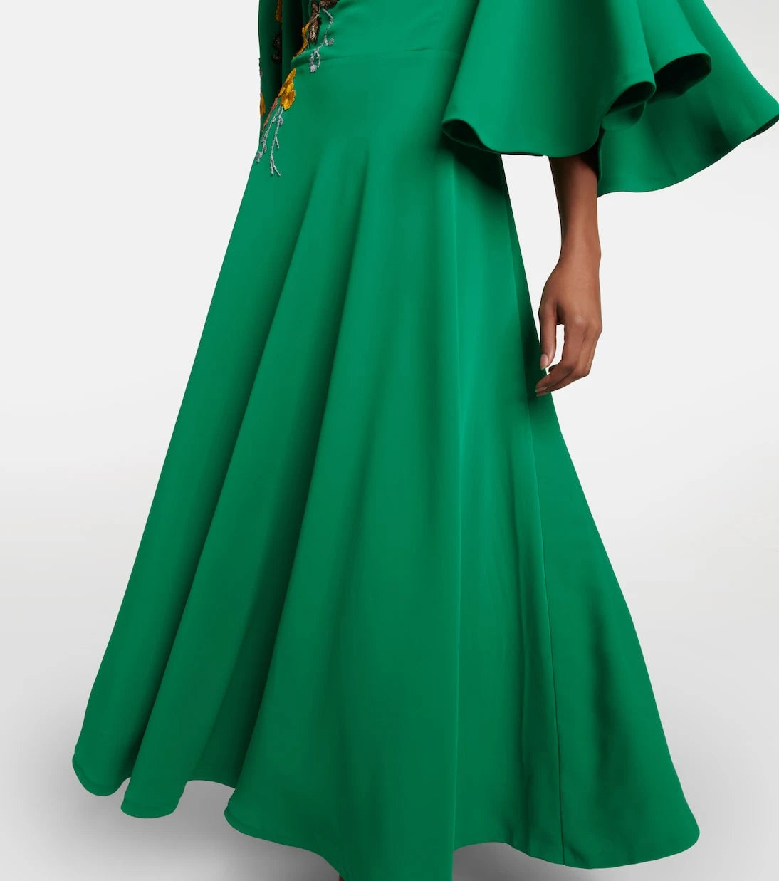 Costarellos - Zinnia embroidered cape maxi dress