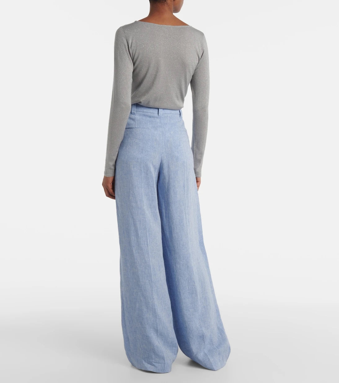 Brunello Cucinelli - High-rise linen-blend wide-leg pants