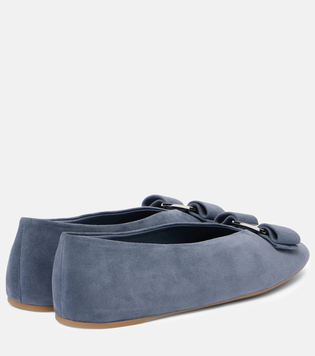 Ferragamo - Vanna bow-detail suede ballet flats