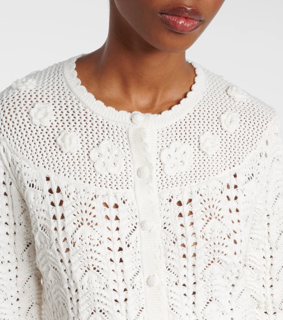 Rixo - Kyra open-knit cotton cardigan