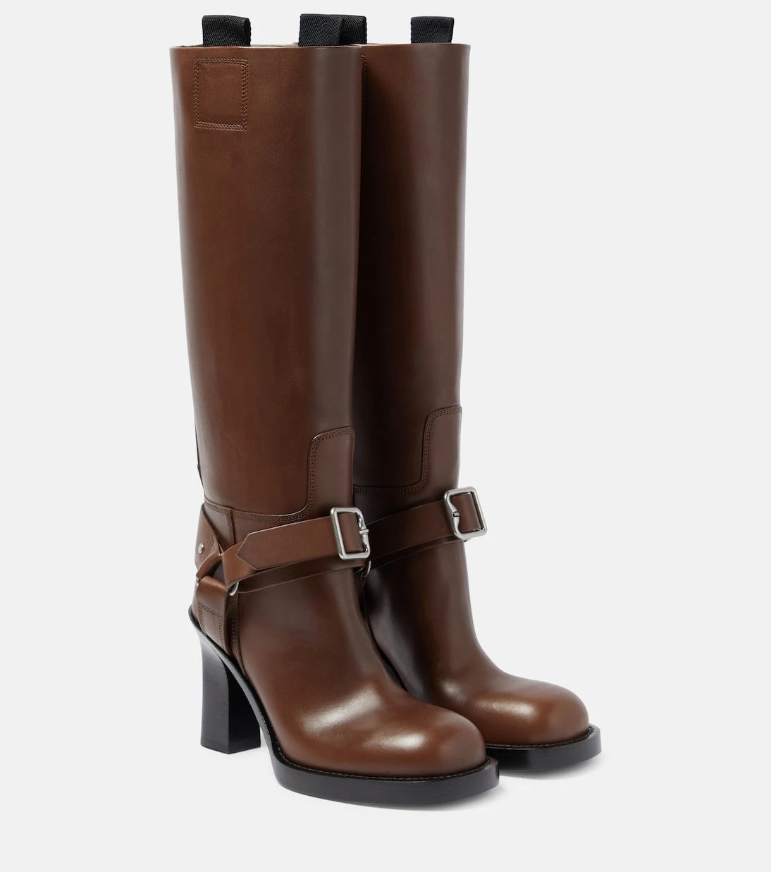 Burberry - 100 leather knee-high boots
