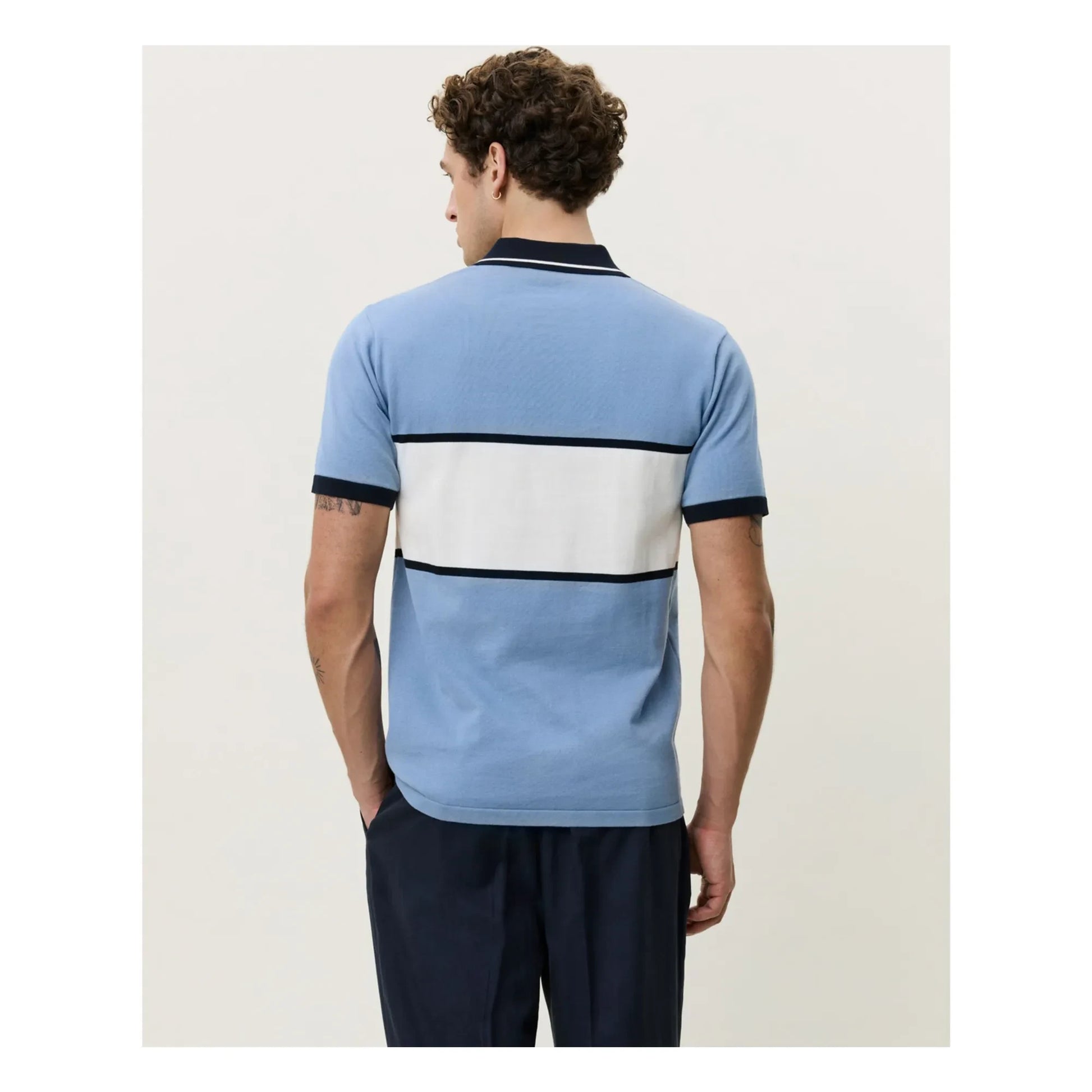 Les Deux - Zipped polo shirt | Light blue