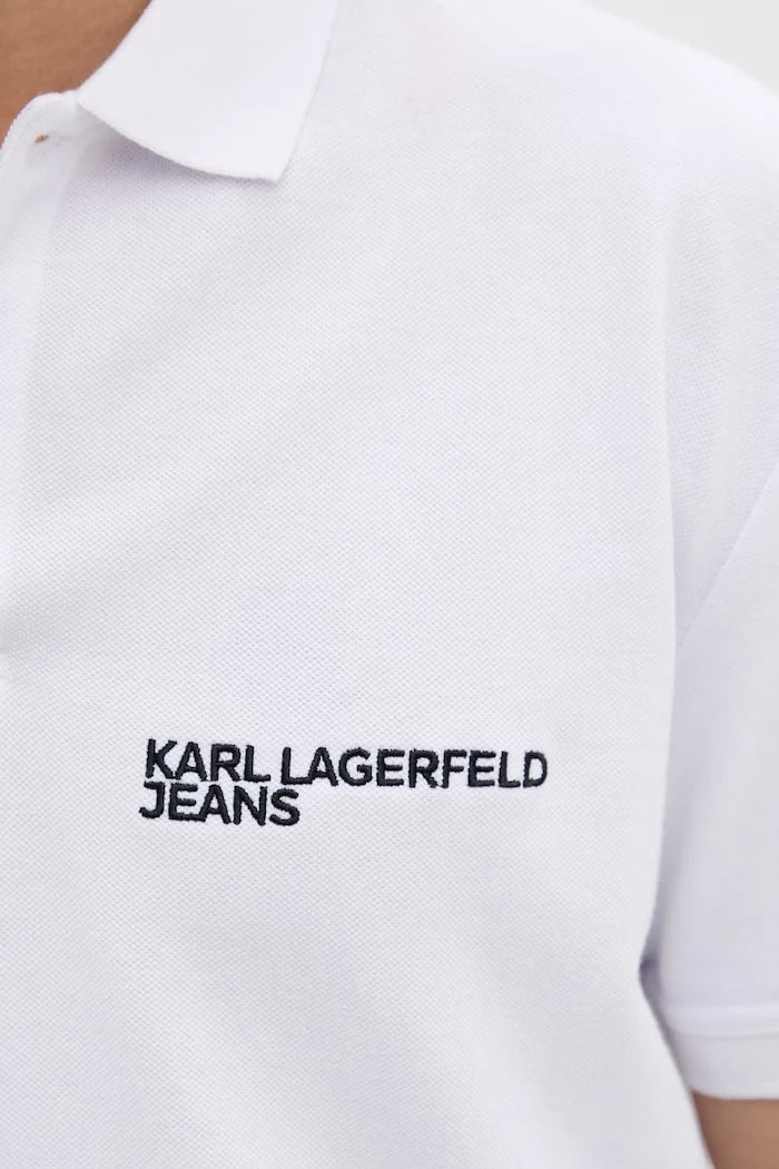 Karl Lagerfeld Jeans тениска с яка мъжка от памук