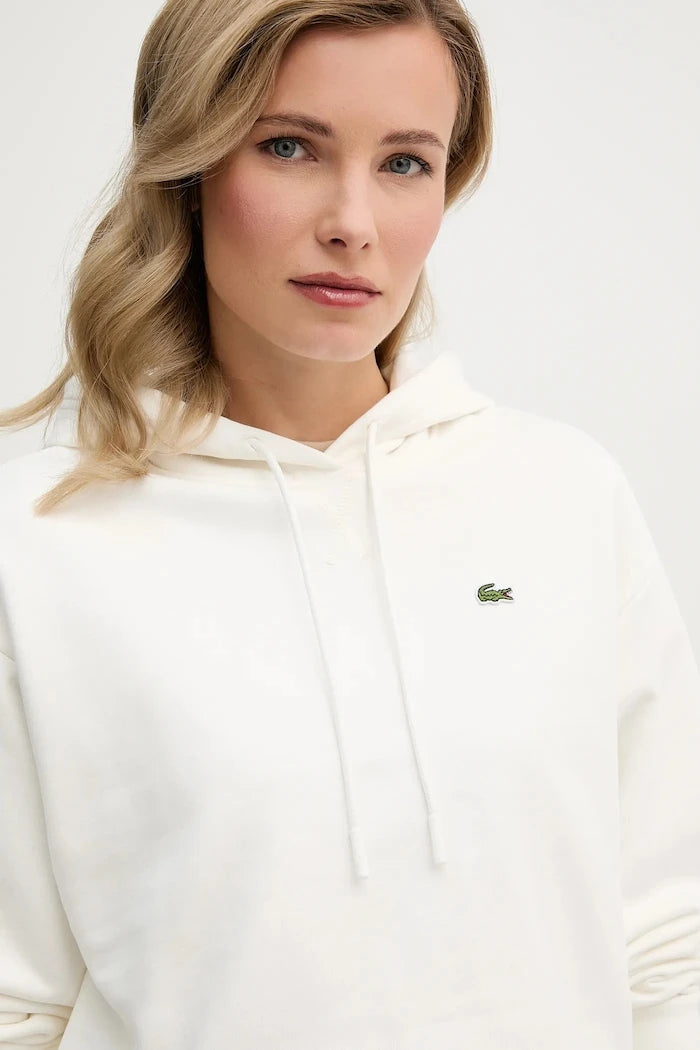 Lacoste kapüşonlu kadın pamuklu sweatshirt