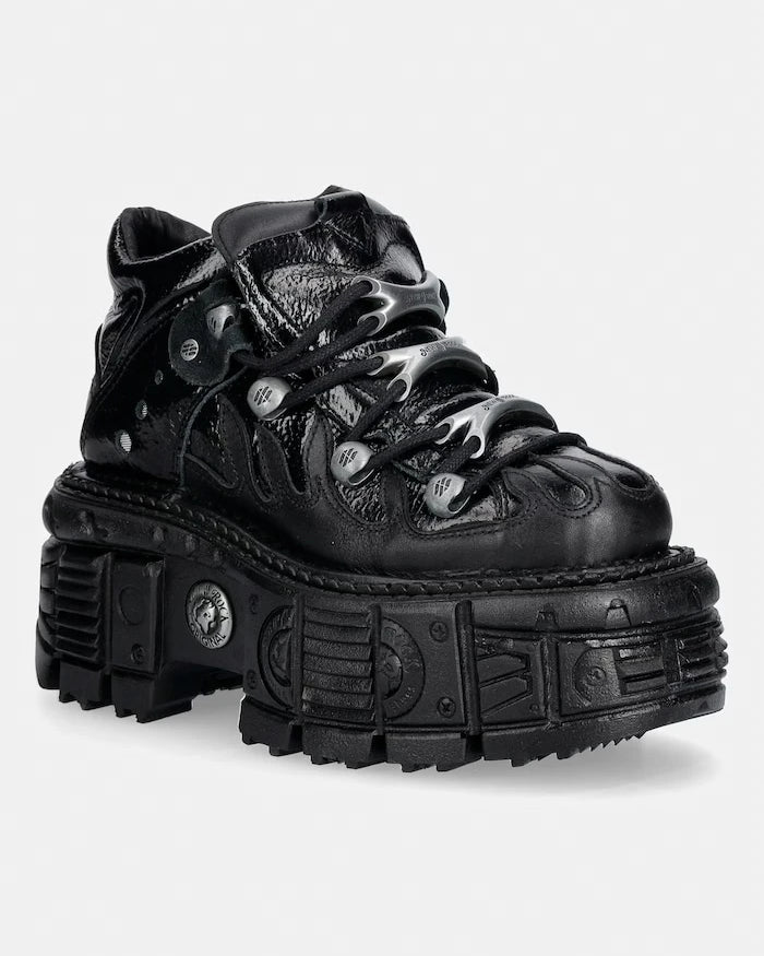 New Rock ITALI NEGRO, CHAROL, TANK NEGRO маратонки дамски от кожа
