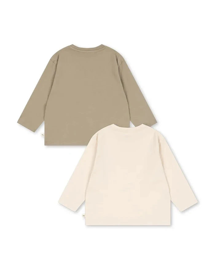 Konges Sløjd çocuklar için uzun kollu pamuklu bluz 2 PACK LIN LS TEE GOTS
