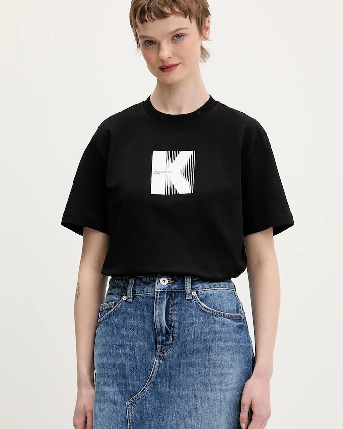 Pamuklu Tişört Karl Lagerfeld Jeans