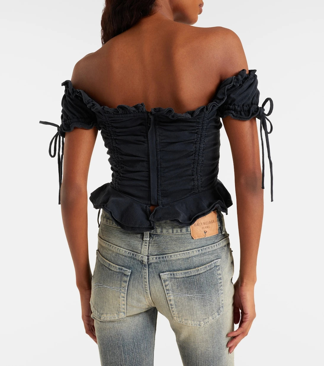 Balenciaga - Gathered cotton crop top