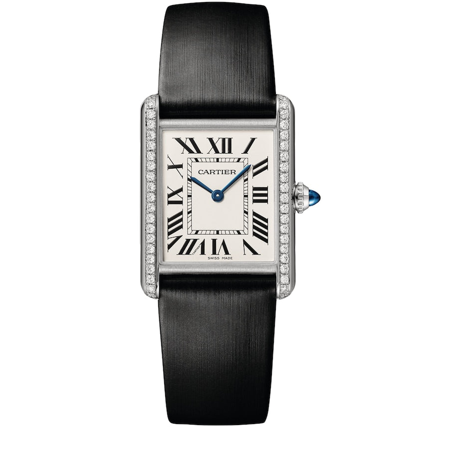 Cartier Stainless Steel and Diamond Tank Must Watch 25.5mm