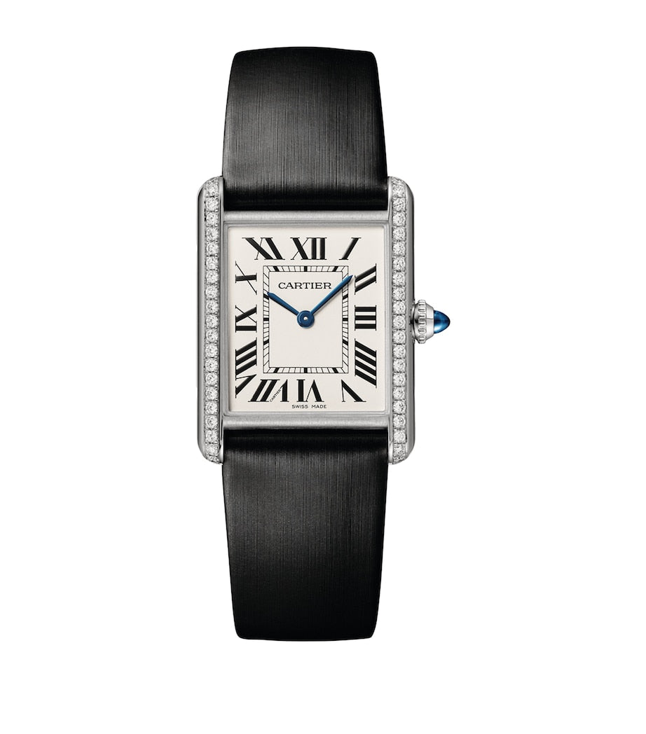Cartier Stainless Steel and Diamond Tank Must Watch 25.5mm