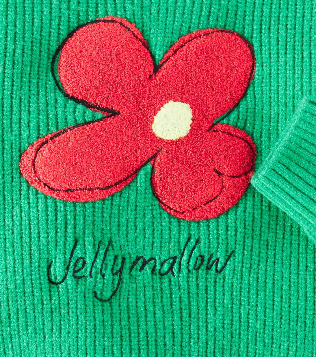 Jellymallow - JM Flower embroidered ribbed-knit sweater
