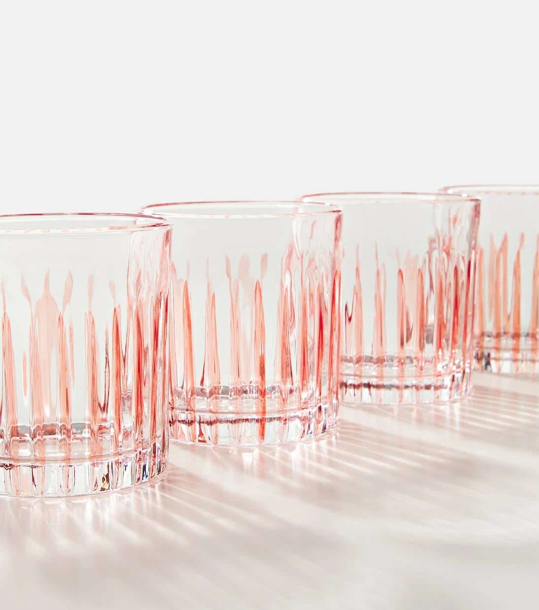 Les-Ottomans - Set of 4 striped crystal tumblers