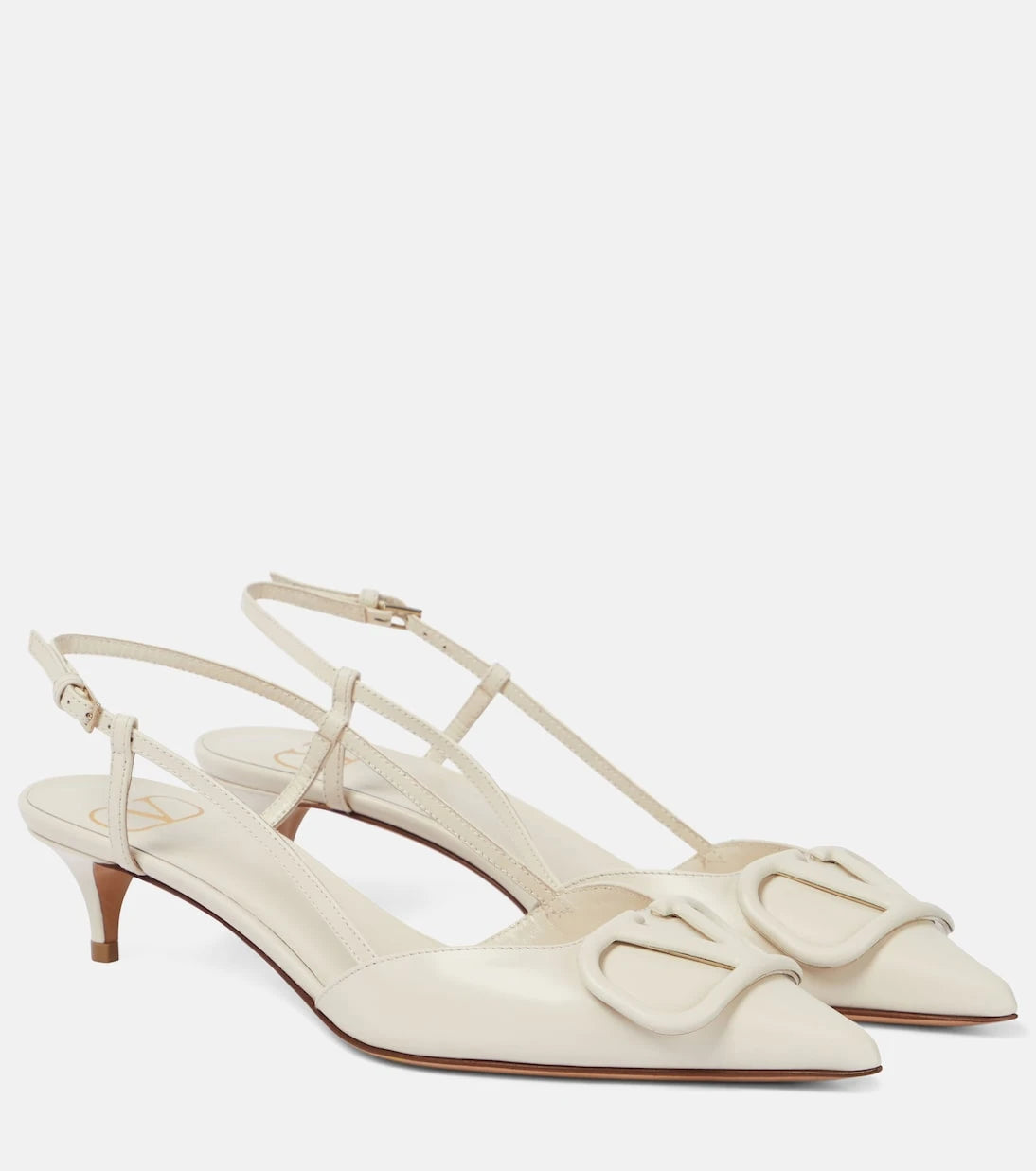 Valentino Garavani - VLogo leather slingback pumps