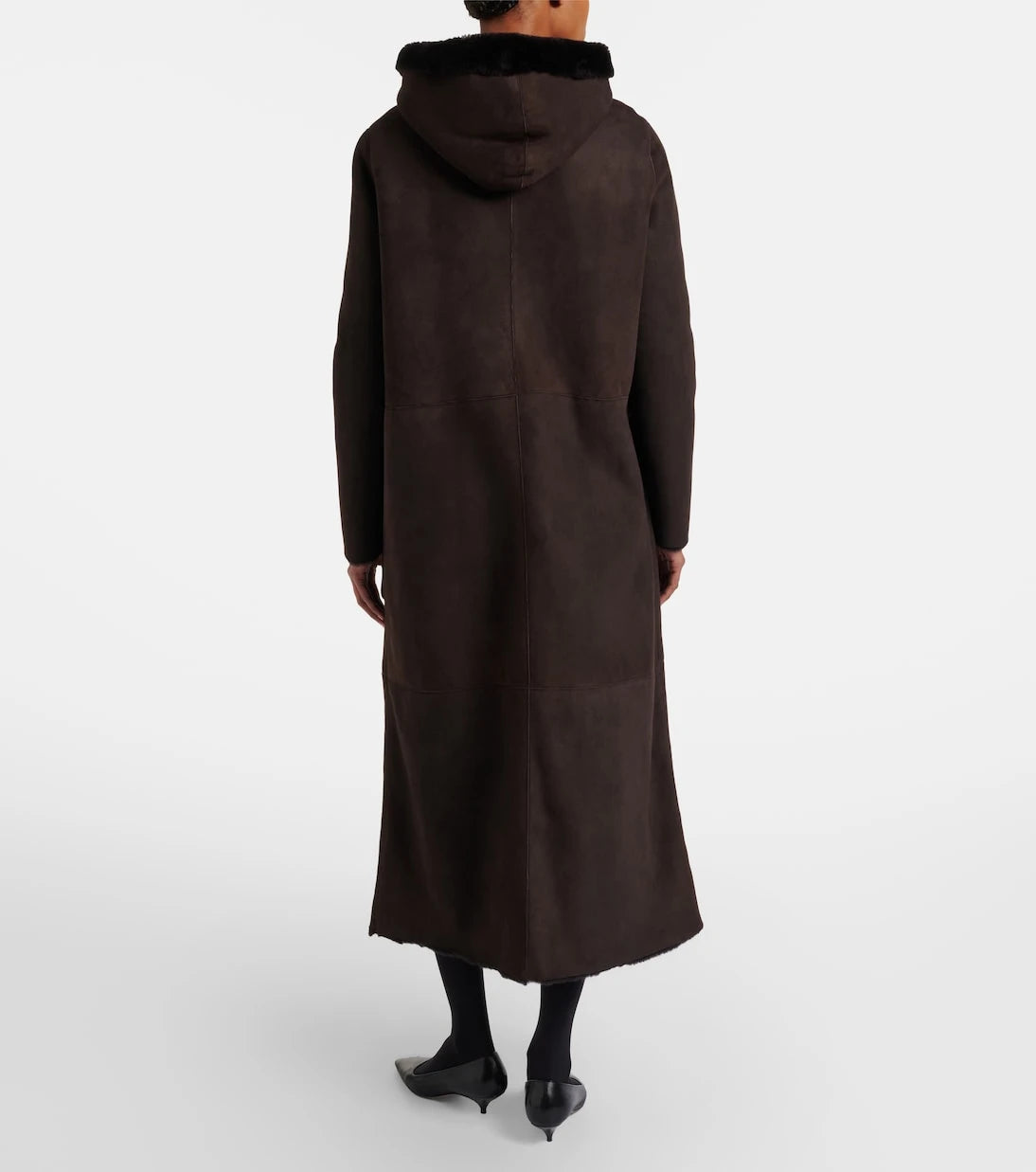 The Row - Anaya hooded shearling-trimmed suede coat