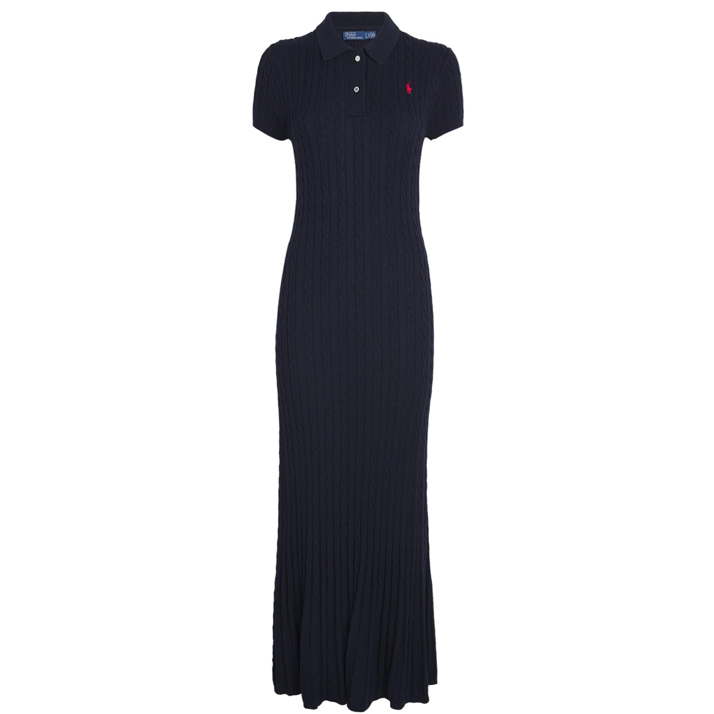 Polo Ralph Lauren Navy Cotton Cable-Knit Maxi Dress