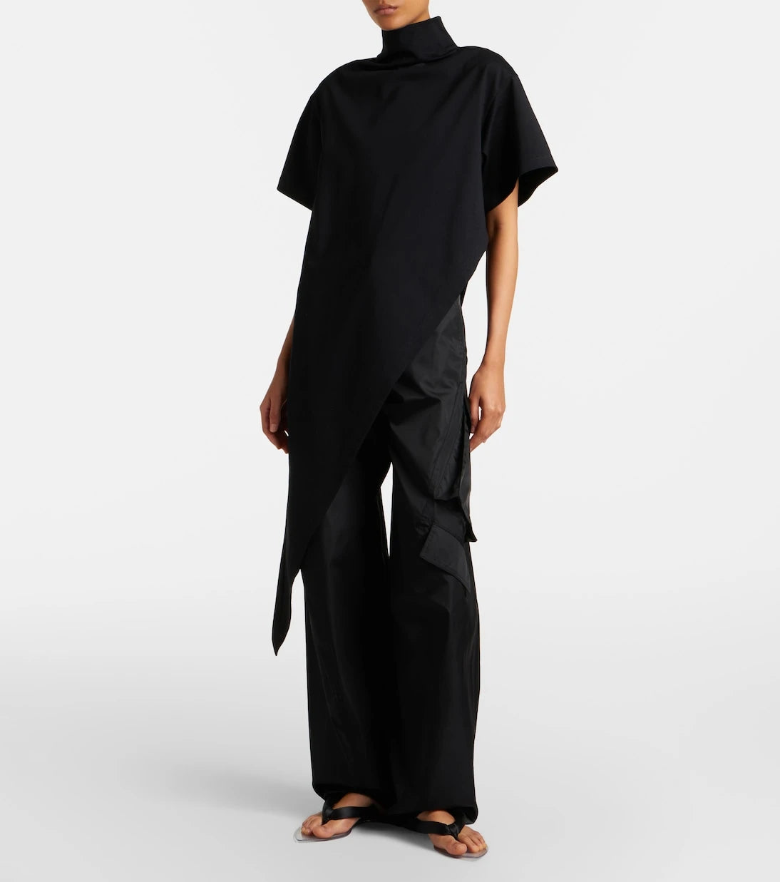 Alaïa - Asymmetric cotton jersey T-shirt