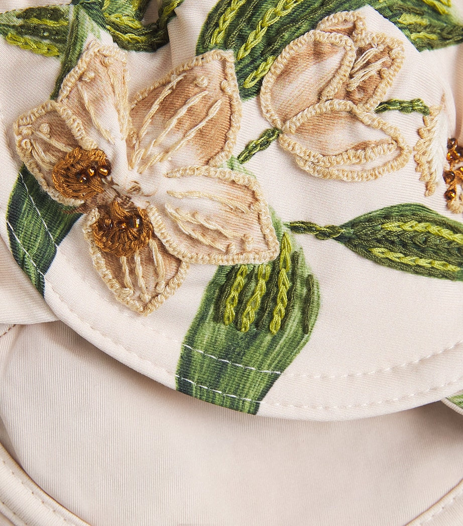 Agua By Agua Bendita Multi Ruffle Kiwi Bikini Top