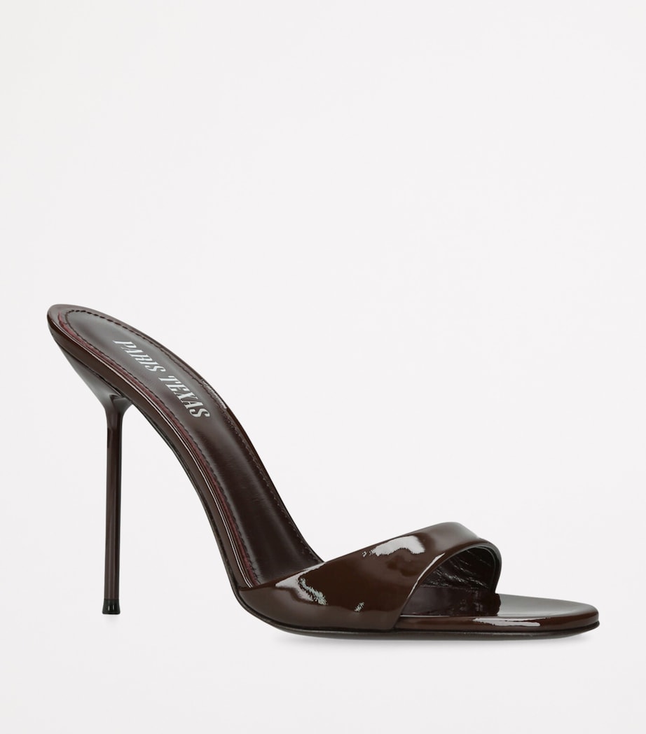 Brown Patent Leather Lidia Mules 105