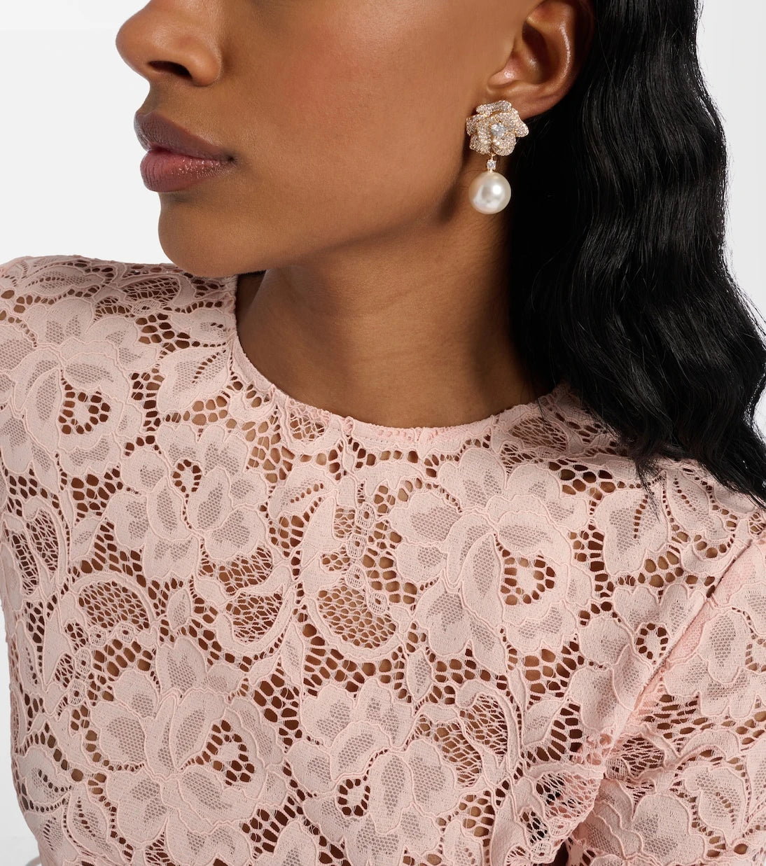 Self-Portrait - Embellished faux pearl drop earrings