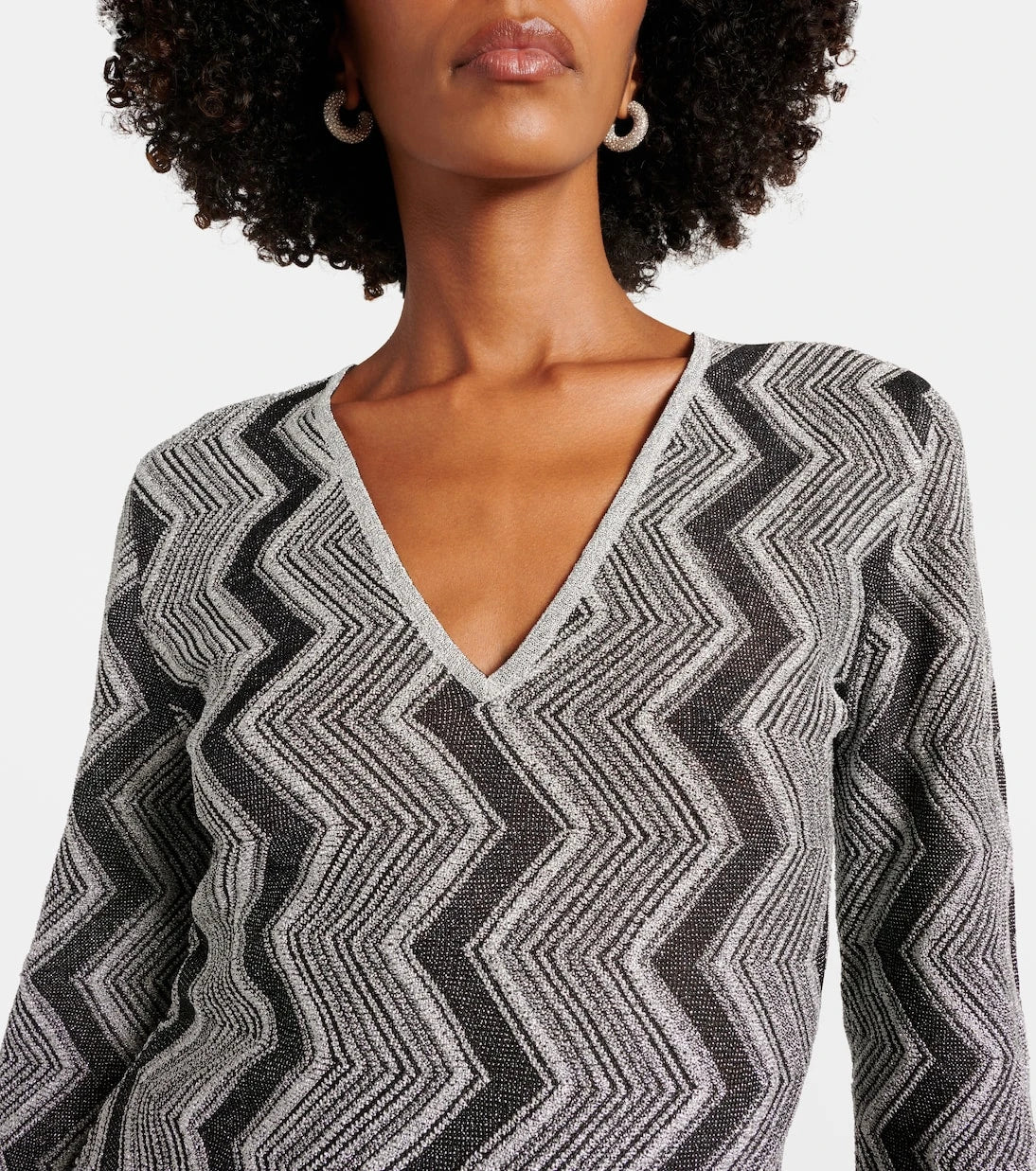 Missoni - سترة صوفية بنمط الزجزاج المعدني