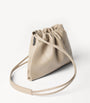 Leather Drawstring Cross-Body Bag