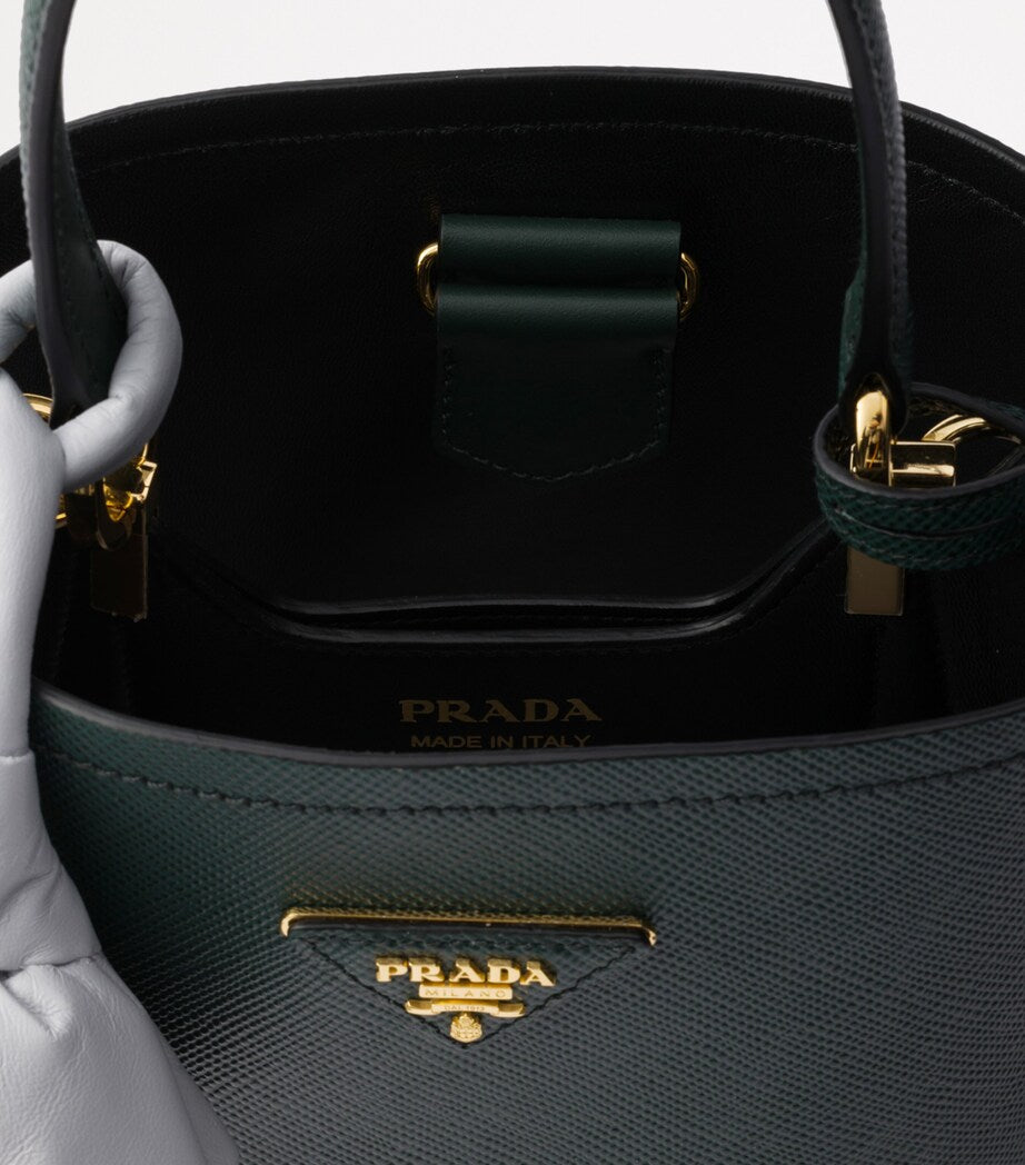 Prada Green Mini Saffiano Leather Panier Top-Handle Bag