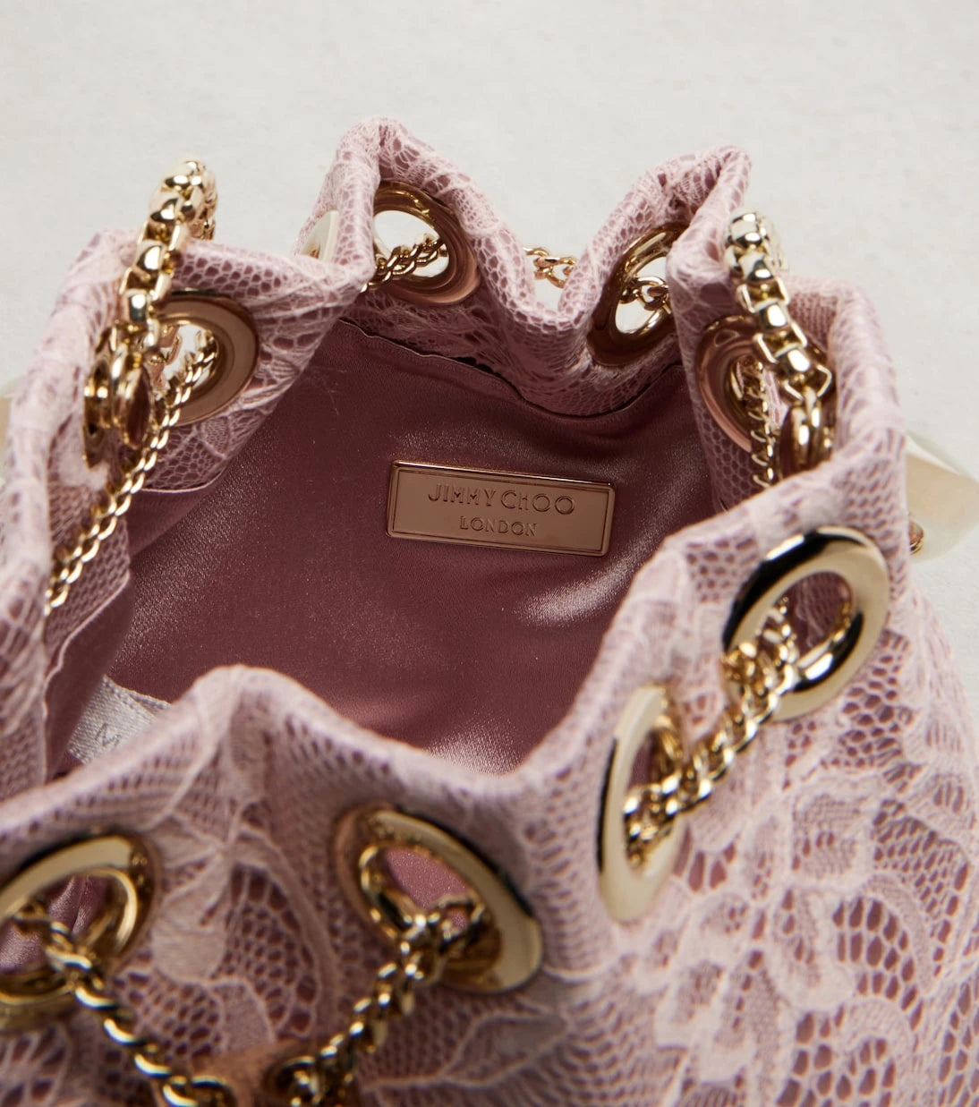 Jimmy Choo - Bon Bon Micro satin and lace bucket bag
