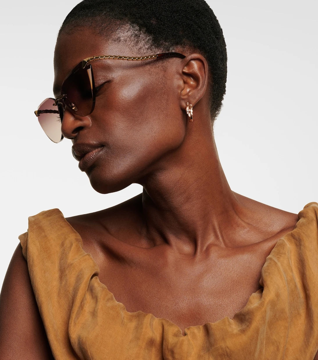 Bvlgari - Serpenti Viper rimless cat-eye sunglasses