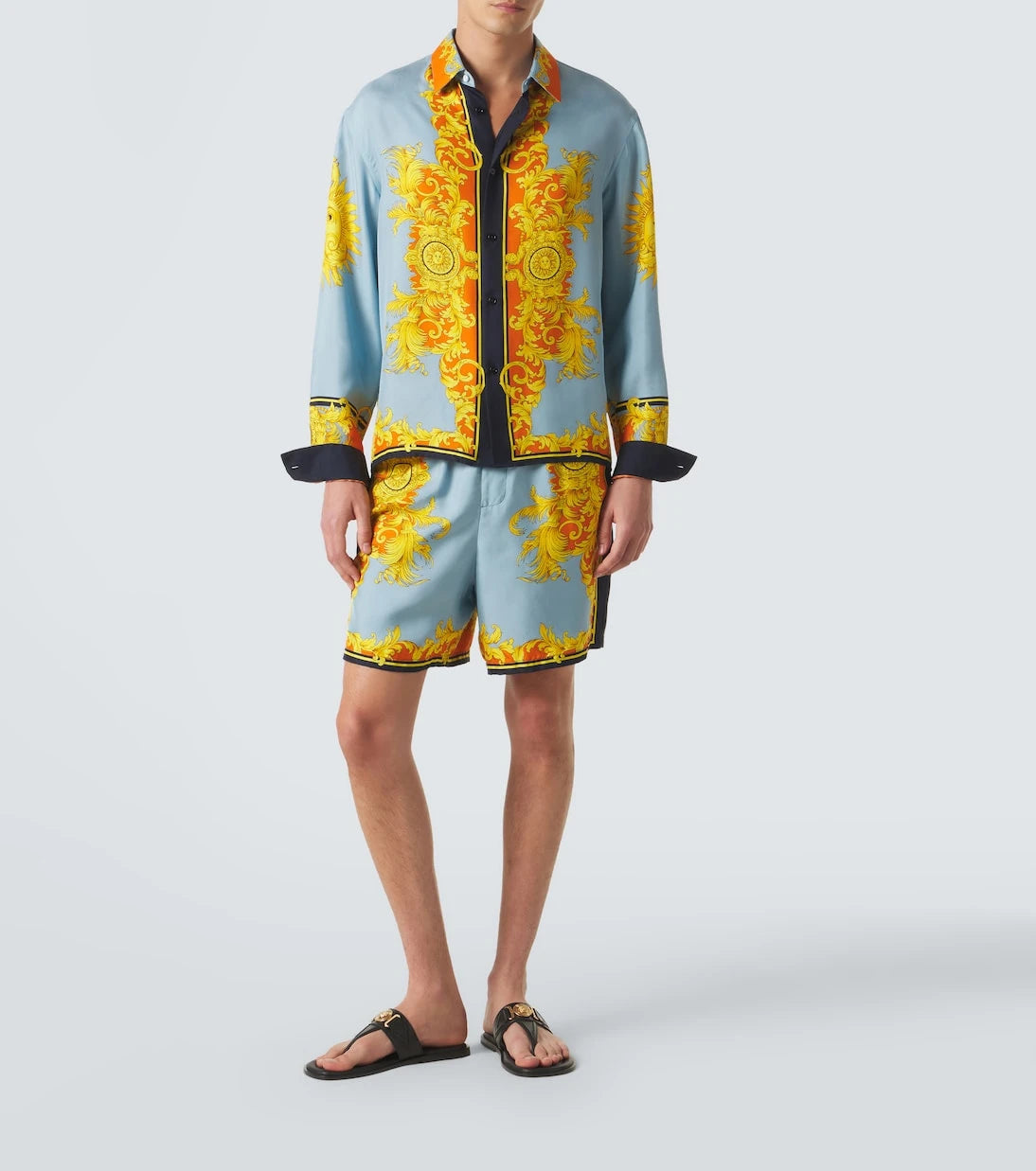 Versace - Printed silk shorts