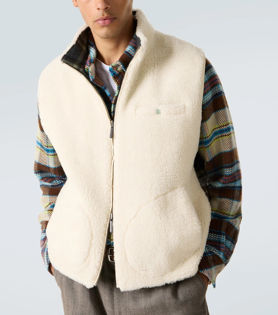 God's True Cashmere - Reversible cashmere and wool vest with emerald