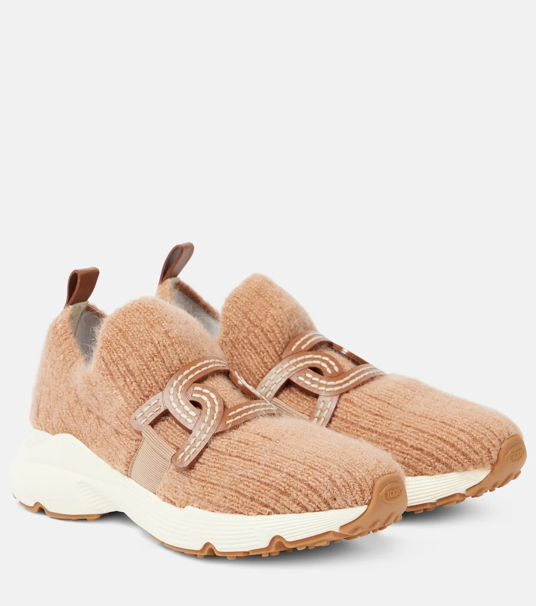 Tod's - Kate leather-trimmed slip-on sneakers